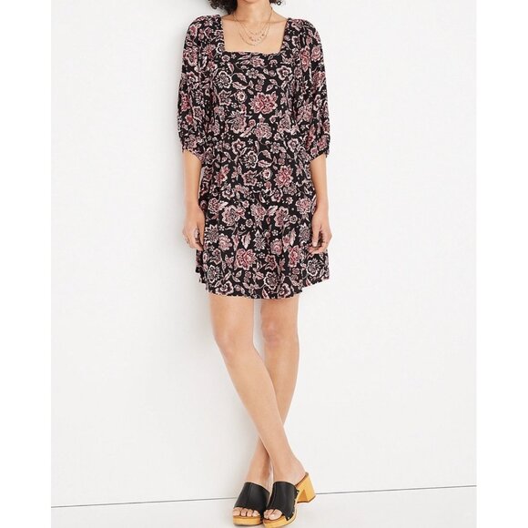 Size 1X 16 NEW FLORAL PRINT BABYDOLL DRESS W/TIE Spring Summer Wedding PLUS SIZE - Picture 1 of 5